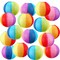 16 Pcs Rainbow Paper Lanterns 9.8 Inch Beach Ball Paperlanterns , Mexican Fiesta Party Decorations Summer Luau Themed Hanging Decor Colorful Round